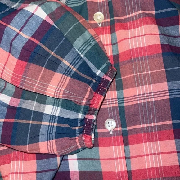 Free People Molly Ruffle Top Plaid Size Small - Picture 4 of 7